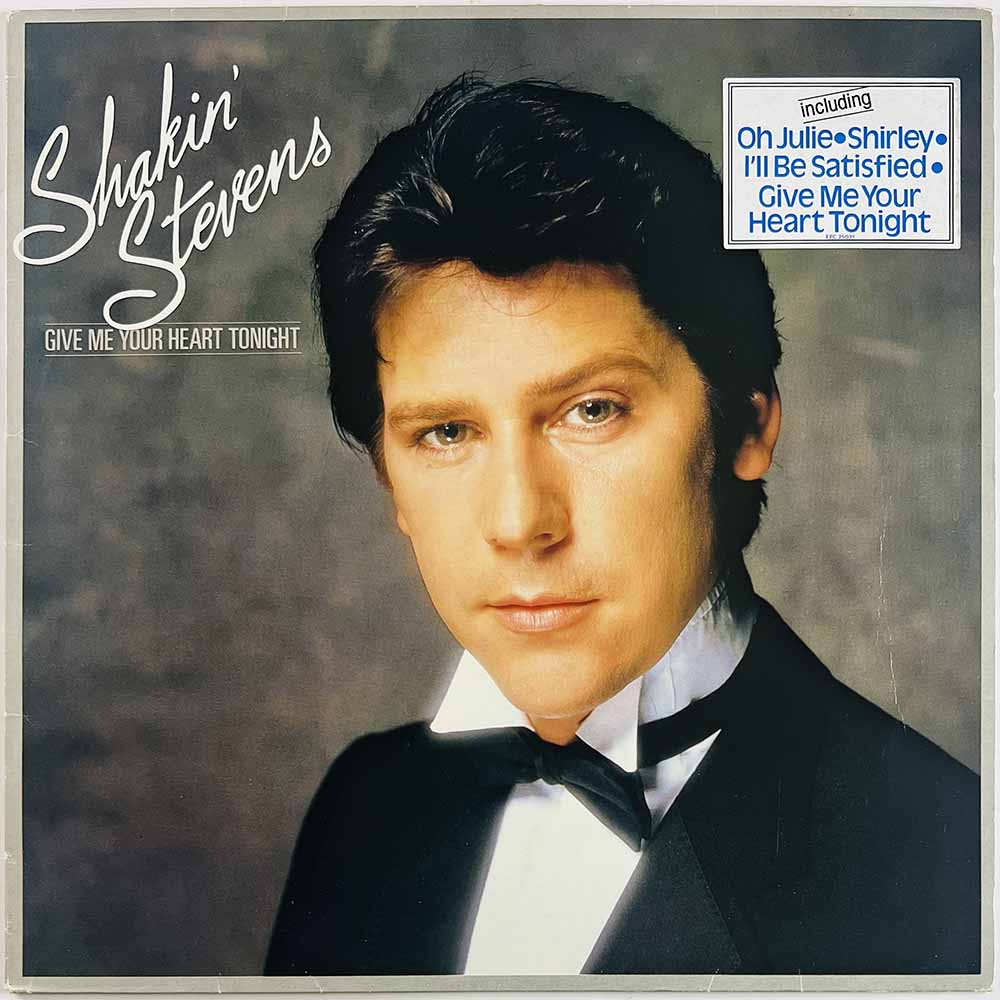 Stevens Shakin’ LP Give me your heart tonight  kansi EX- levy EX Käytetty LP