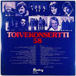 Markku Aro, Frederik, Fredi, Hanne LP Toivekonsertti 58  kansi EX- levy EX Käytetty LP