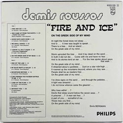 Roussos Demis LP Fire And Ice  kansi EX- levy EX Käytetty LP