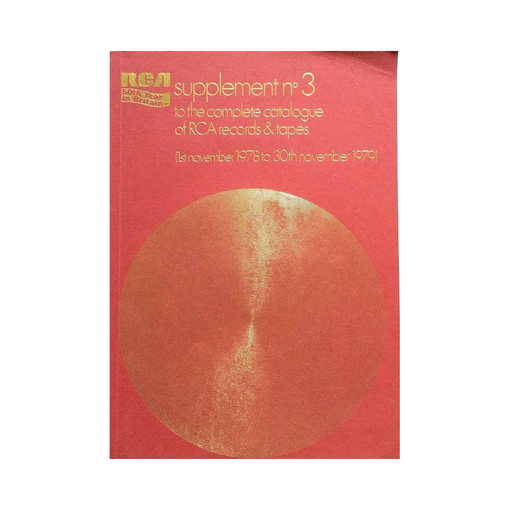 RCA supplement No 3 levyluettelo : 1st november 1978 to 30th november 1979 - Used book