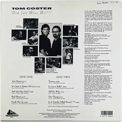 Coster Tom LP Did Jah Miss Me?!?  kansi VG+ levy EX Käytetty LP