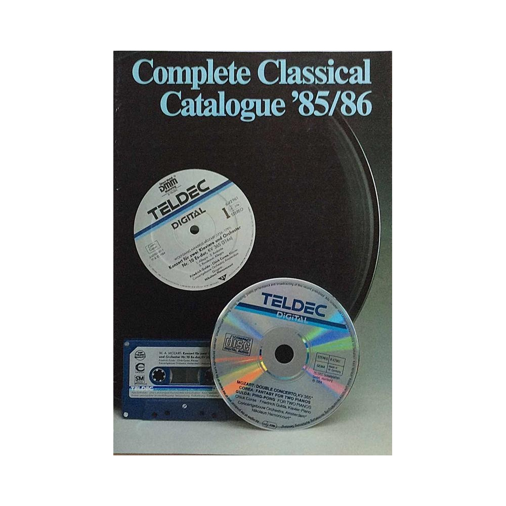 Teldec Classical Catalogue ‘85/86: Complete Classical  kansi EX sisäsivut EX Käytetty kirja