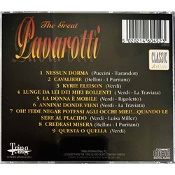 Pavarotti CD The Great Pavarotti  kansi EX levy EX Käytetty CD