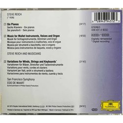 Reich Steve CD Six Pianos, Music for Mallet, Voices And Organ  kansi EX- levy EX Käytetty CD