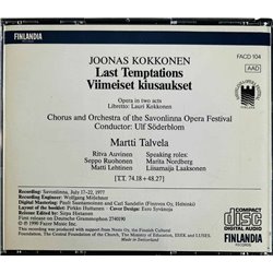 Kokkonen Joonas, Martti Talvela CD Viimeiset kiusaukset 2CD  kansi EX- levy EX Käytetty CD