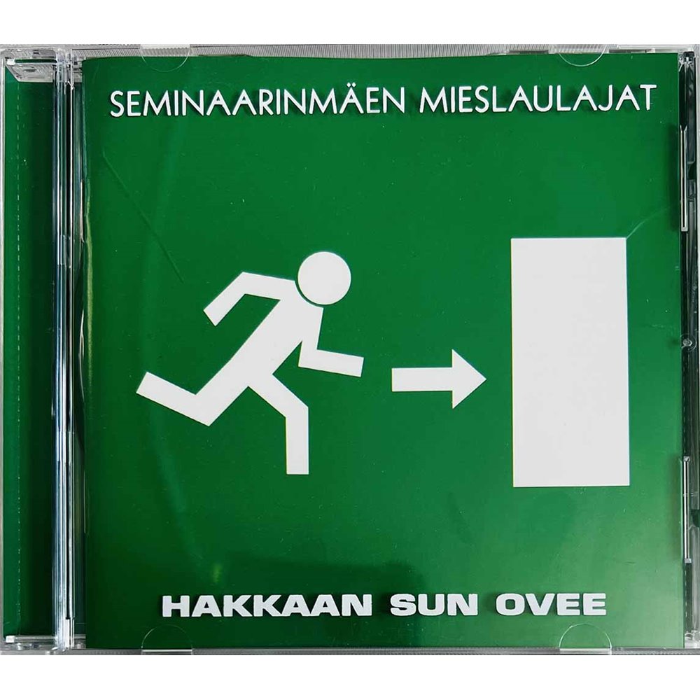 Seminaarinmäen Mieslaulajat CD Hakkaan Sun Ovee  kansi EX levy EX Käytetty CD