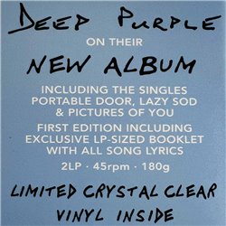 Deep Purple LP  1, 45 rpm  crystal clear vinyl 2LP vinyl LP