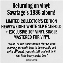 Savatage LP Fight for the rock, white LP + 10-inch vinyl LP