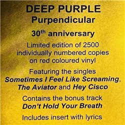 Deep Purple LP Purpendicular, red vinyl 2LP vinyl LP