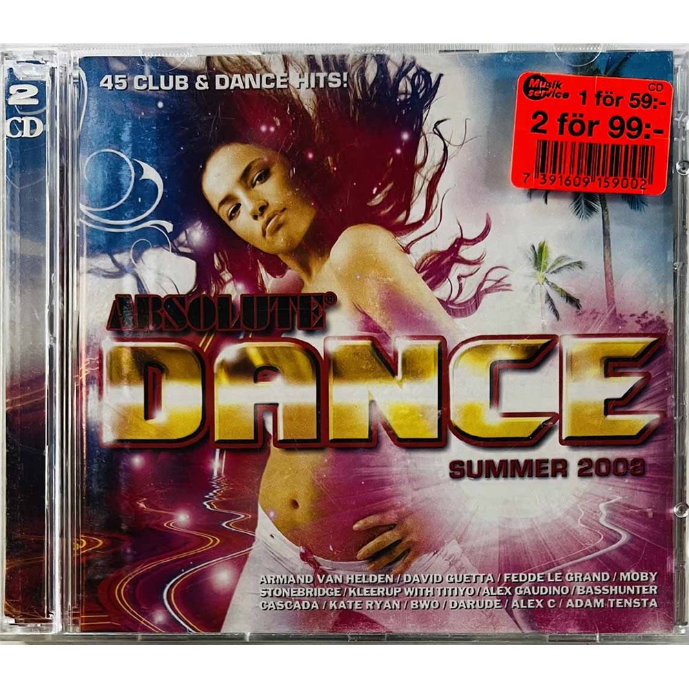 DJ Aligator, Fragma, Darude, Van Helden CD Absolute Dance Summer 2008  kansi VG+ levy EX- Käytetty CD