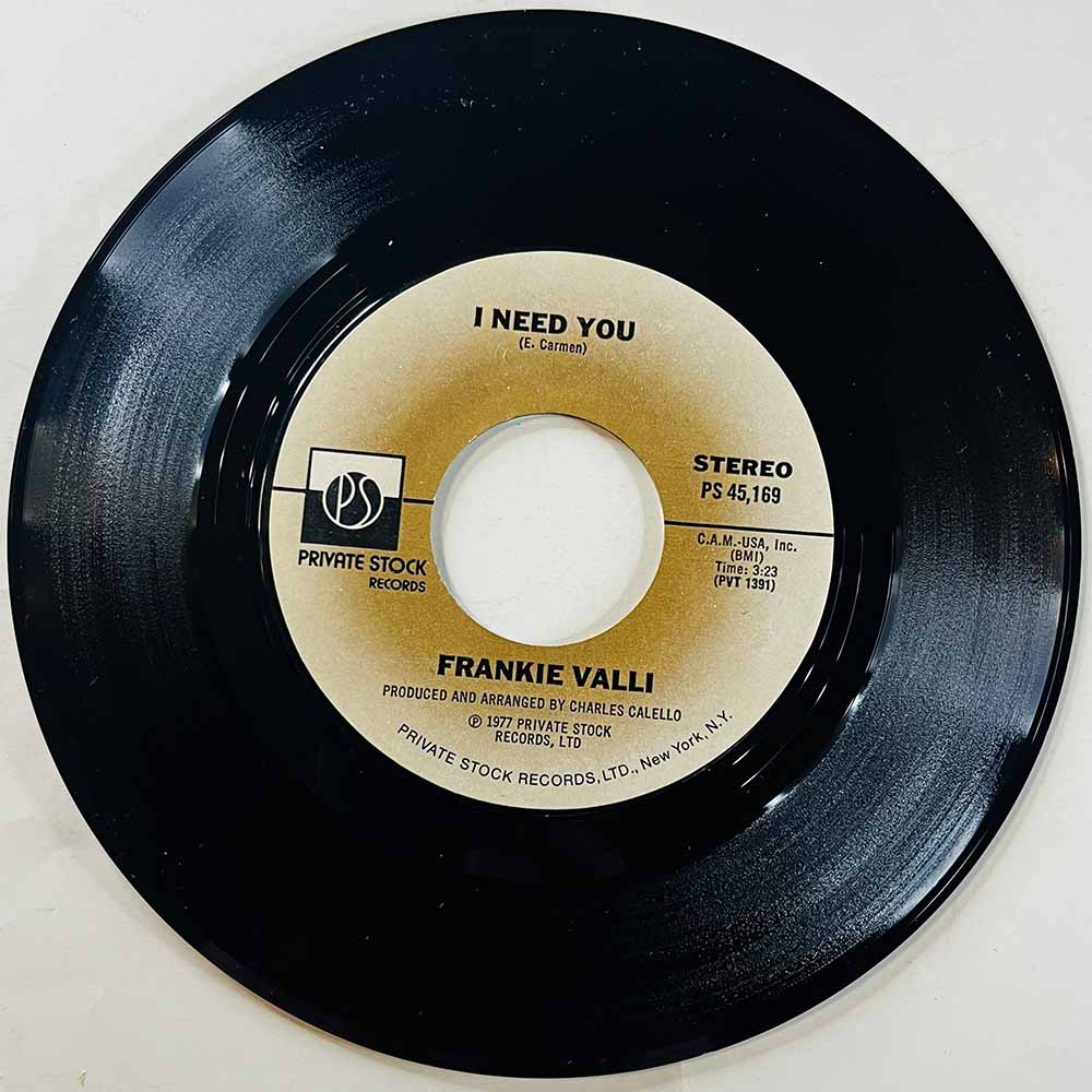 Valli Frankie 1977 PS 45,169 I Need You begagnad singelskiva