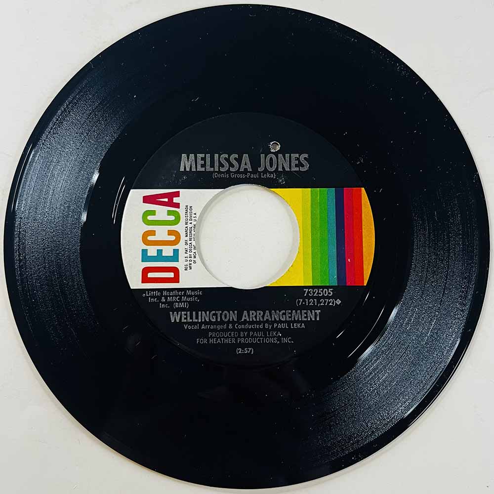 Wellington Arrangement 1969 732505 Melissa Jones / Lorraine begagnad singelskiva