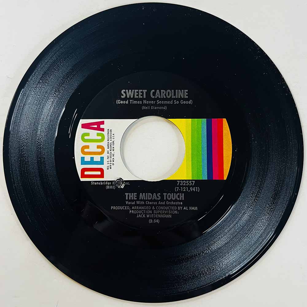 Midas Touch 1969 732557 Sweet Caroline / Jean begagnad singelskiva