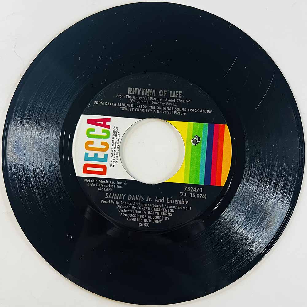 Sammy Davis Jr.  /  Ralph Burns And His Orchestra 1969 732470 Rhythm Of Life / The Pompeii Club (Rich Man's Frug) begagnad singe