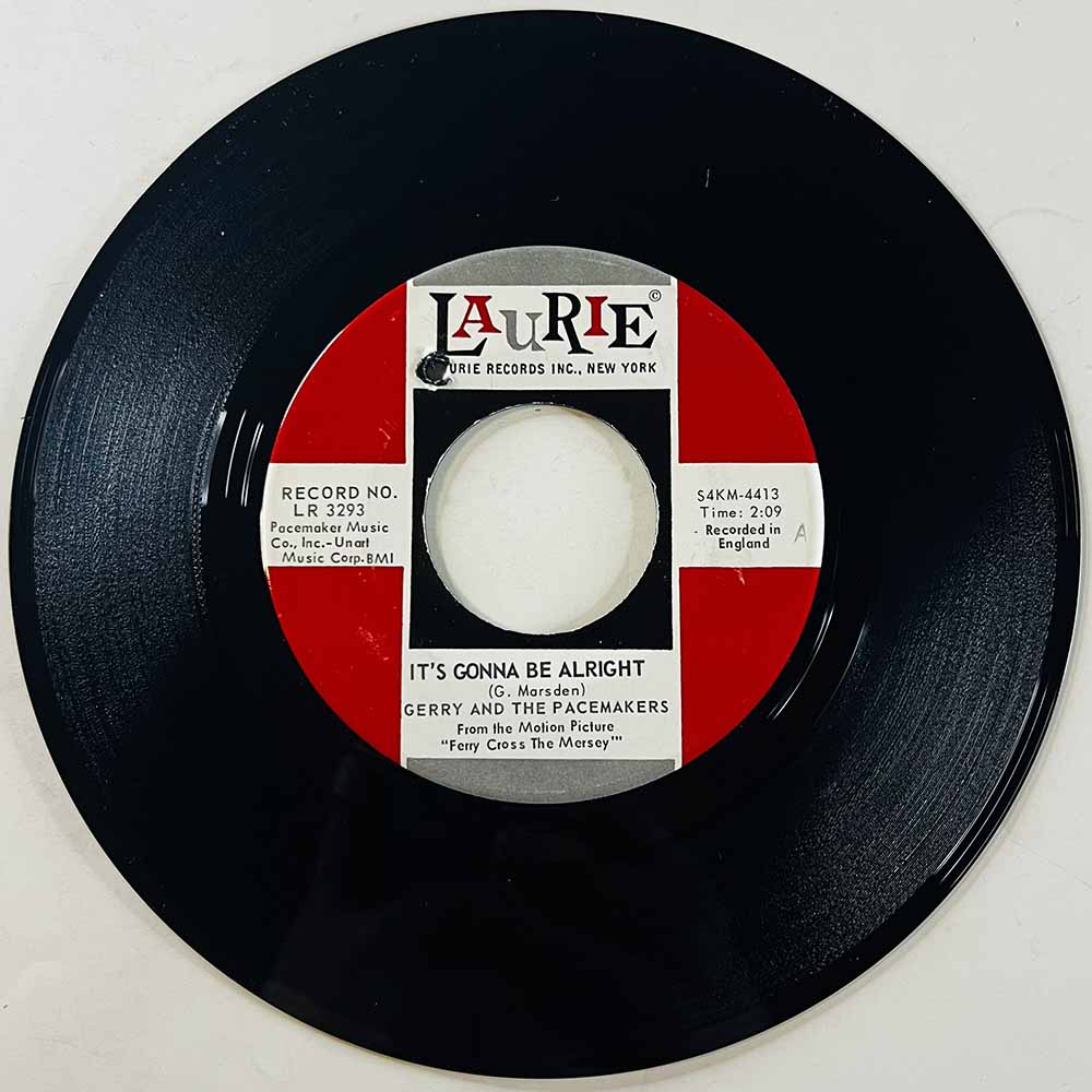 Gerry & The Pacemakers Käytetty 7” ei kuvakantta It's Gonna Be All Right  kansi Ei kuvakantta levy EX käytetty vinyylisingle