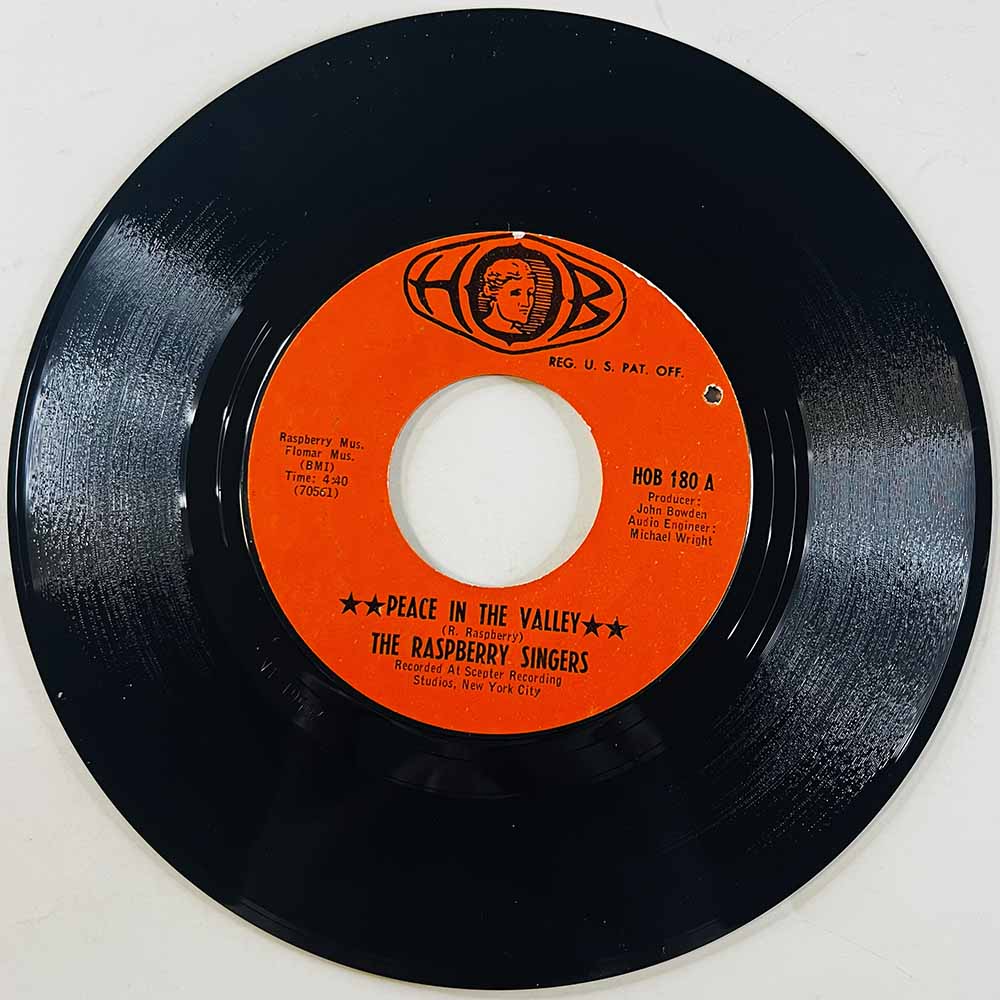 Raspberry Singers Käytetty 7” ei kuvakantta Peace In The Valley / The Lord Is Coming Back  kansi Ei kuvakantta levy EX käytetty 