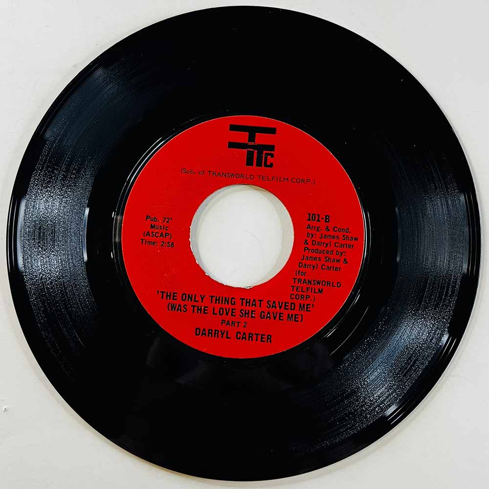 Carter Darryl Käytetty 7” ei kuvakantta The Only Thing That Saved Me  kansi Ei kuvakantta levy VG käytetty vinyylisingle