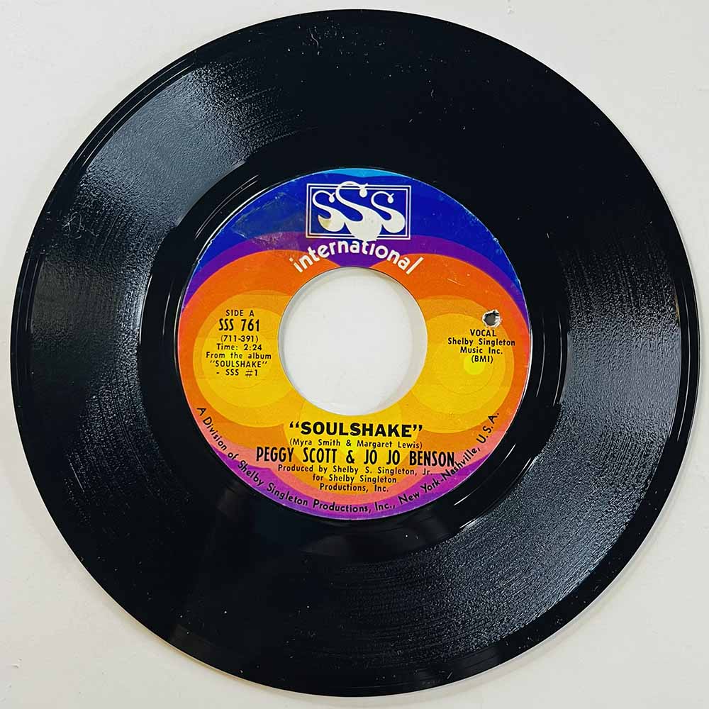 Peggy Scott & Jo Jo Benson Käytetty 7” ei kuvakantta Soulshake  kansi Ei kuvakantta levy EX- käytetty vinyylisingle