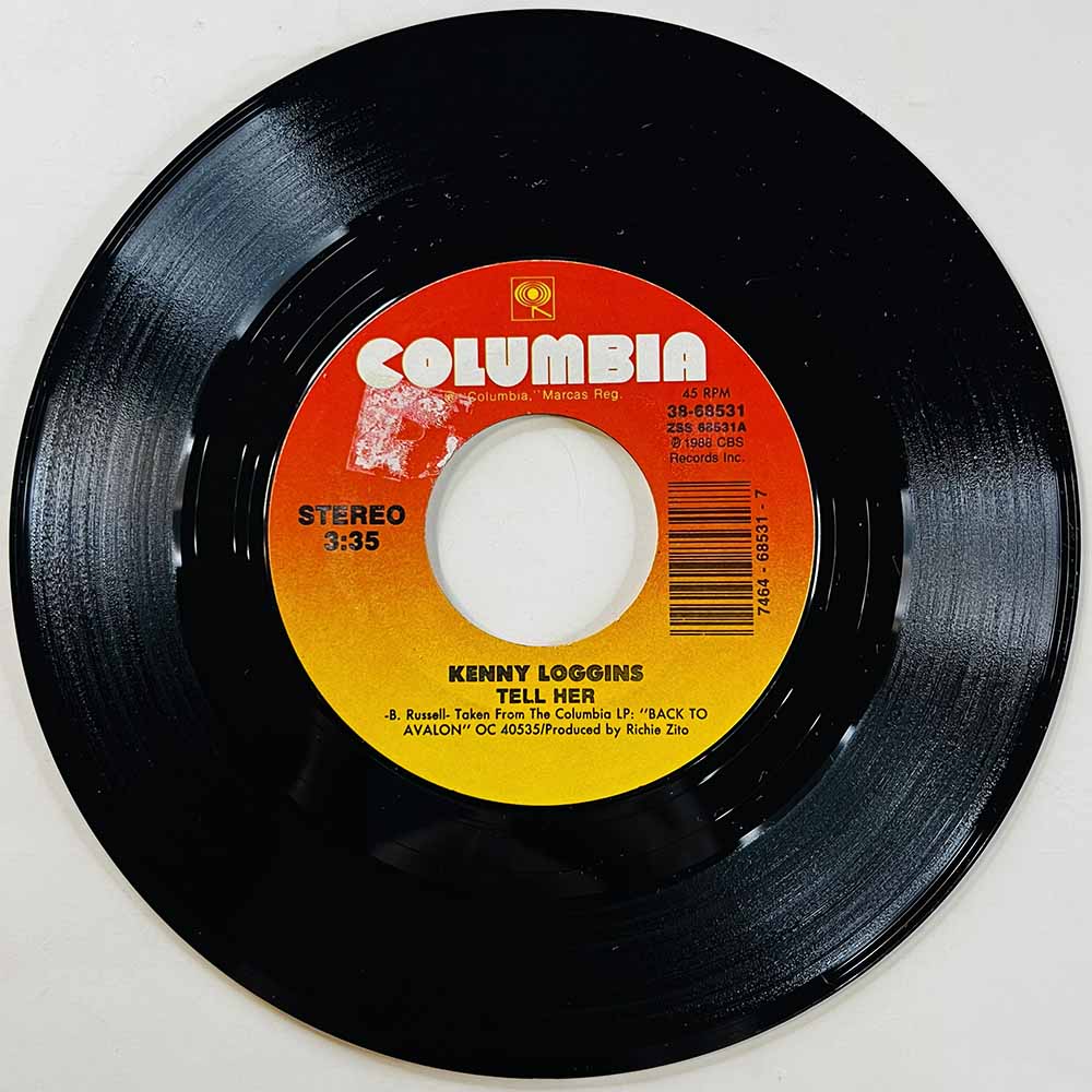 Loggins Kenny Käytetty 7” ei kuvakantta Tell Her  kansi Ei kuvakantta levy EX käytetty vinyylisingle