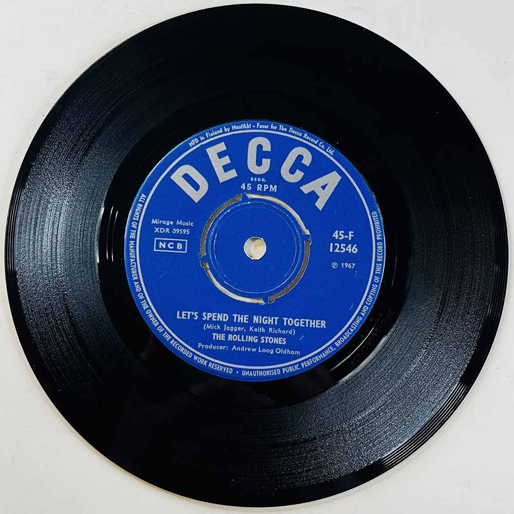 Rolling Stones 1967 45-F 12546 Let's Spend The Night Together / Ruby Tuesday begagnad singelskiva