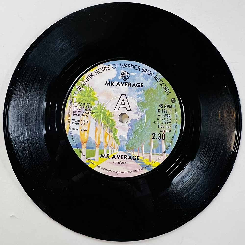 Mr Average Käytetty 7” ei kuvakantta Mr Average  kansi Ei kuvakantta levy EX käytetty vinyylisingle