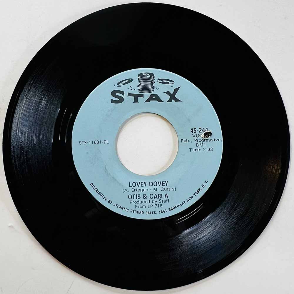 Otis Redding & Carla Thomas Käytetty 7” ei kuvakantta Lovey Dovey / New Year's Resolution  kansi Ei kuvakantta levy EX- käytetty