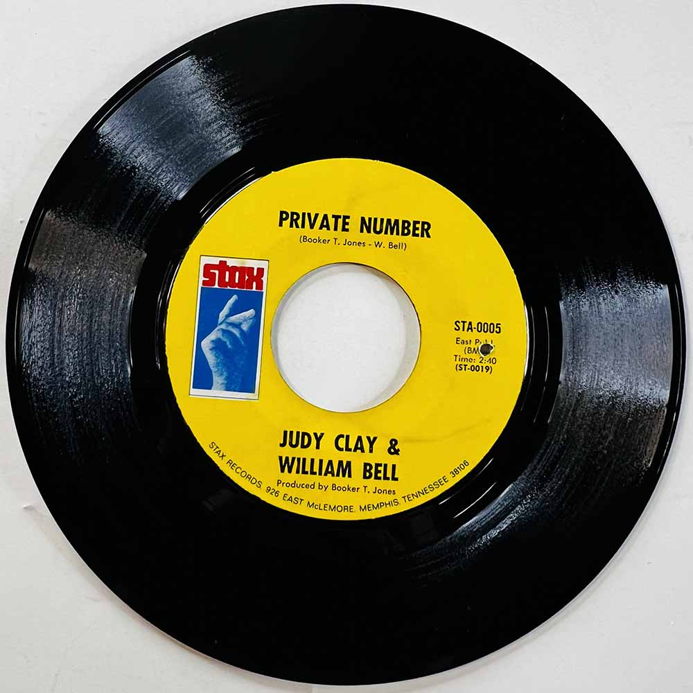 Clay Judy & William Bell Käytetty 7” ei kuvakantta Private Number / Love-Eye-Tis  kansi Ei kuvakantta levy VG+ käytetty vinyylis