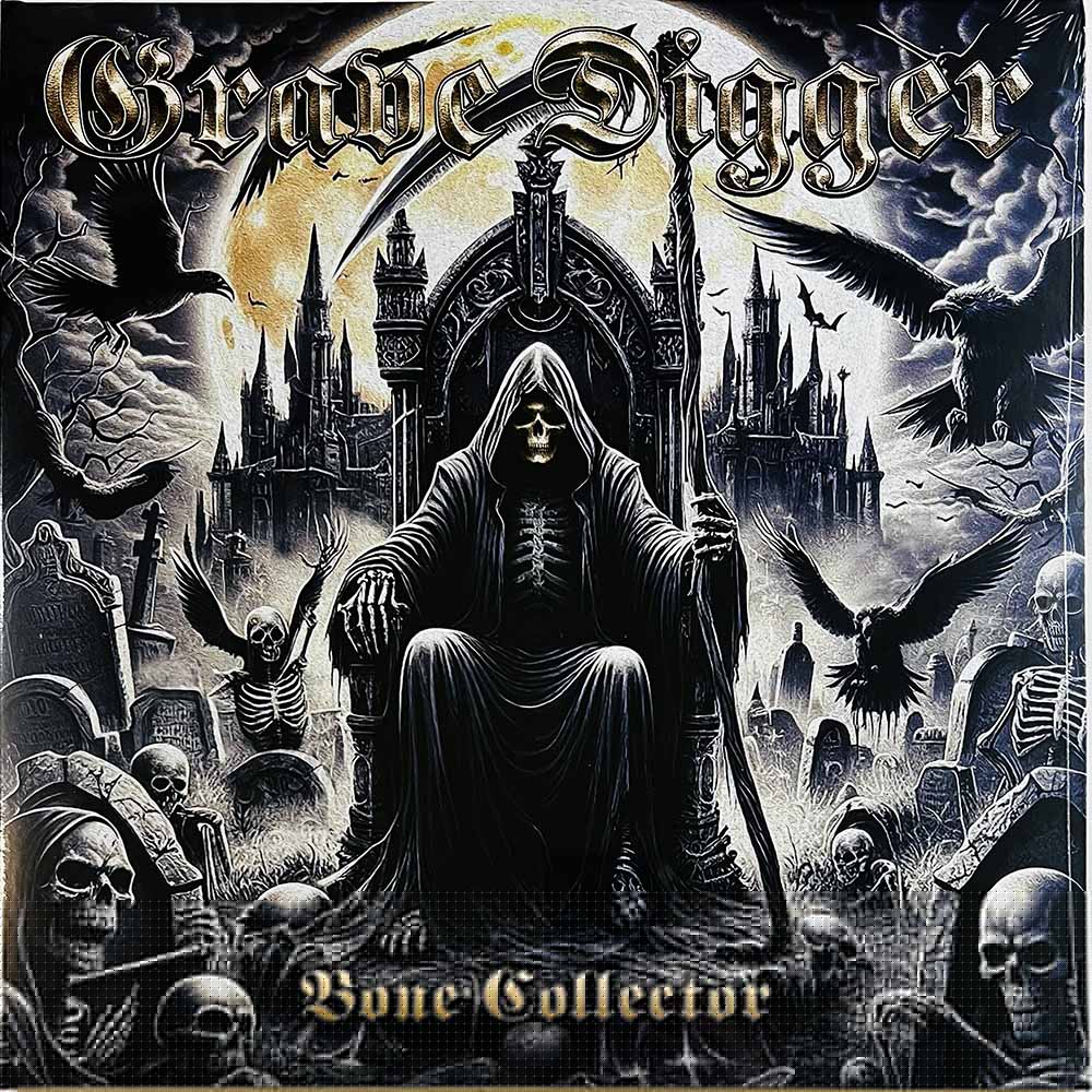 Grave Digger LP Bone Collector, blue marbled vinyl vinyl LP