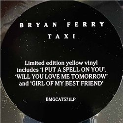 Ferry Bryan LP Taxi, yellow vinyl vinyl LP