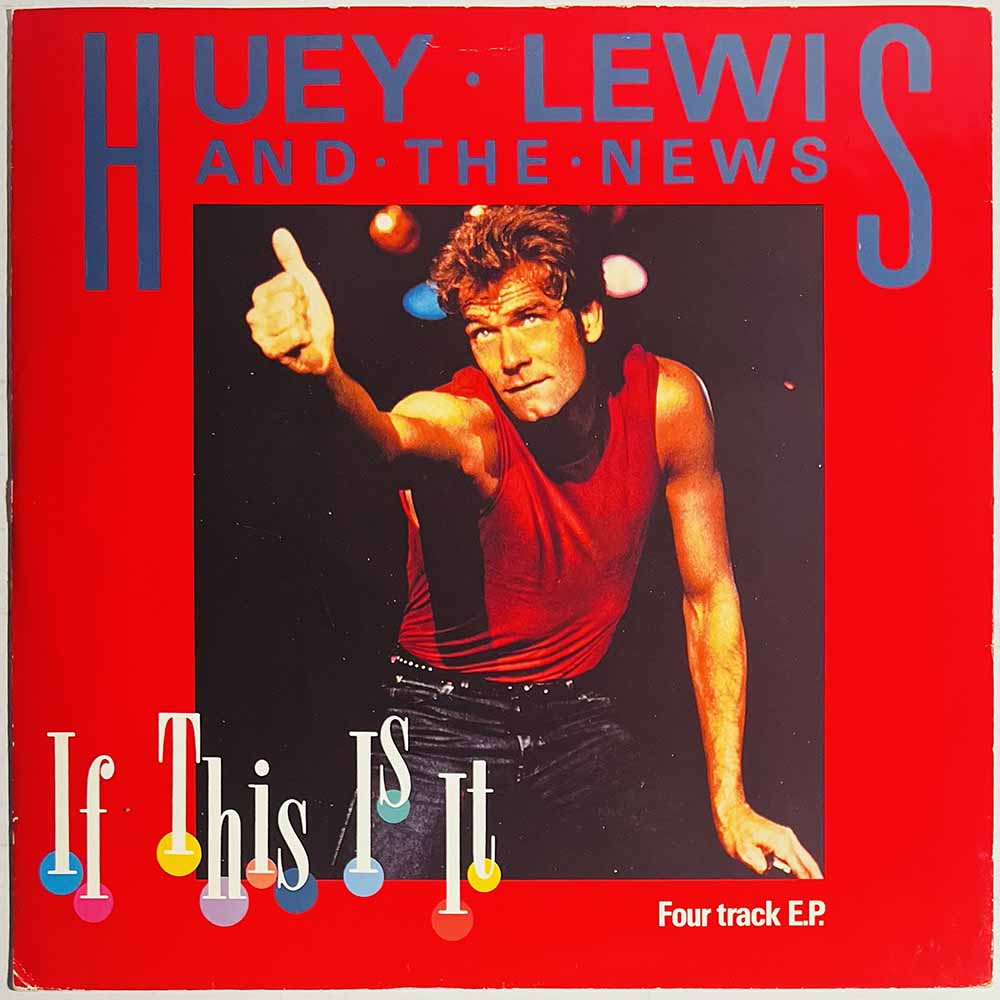 Huey Lewis and The News LP If this is it, 12-inch maxi  kansi VG+ levy EX Käytetty LP