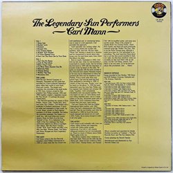 Mann Carl LP The Legendary Sun Performers  kansi VG+ levy EX Käytetty LP