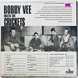 Bobby Vee meets the Crickets LP Bobby Vee Meets The Crickets  kansi VG+ levy EX- Käytetty LP