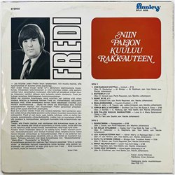 Fredi LP Niin paljon kuuluu rakkauteen  kansi G+ levy VG+ Käytetty LP