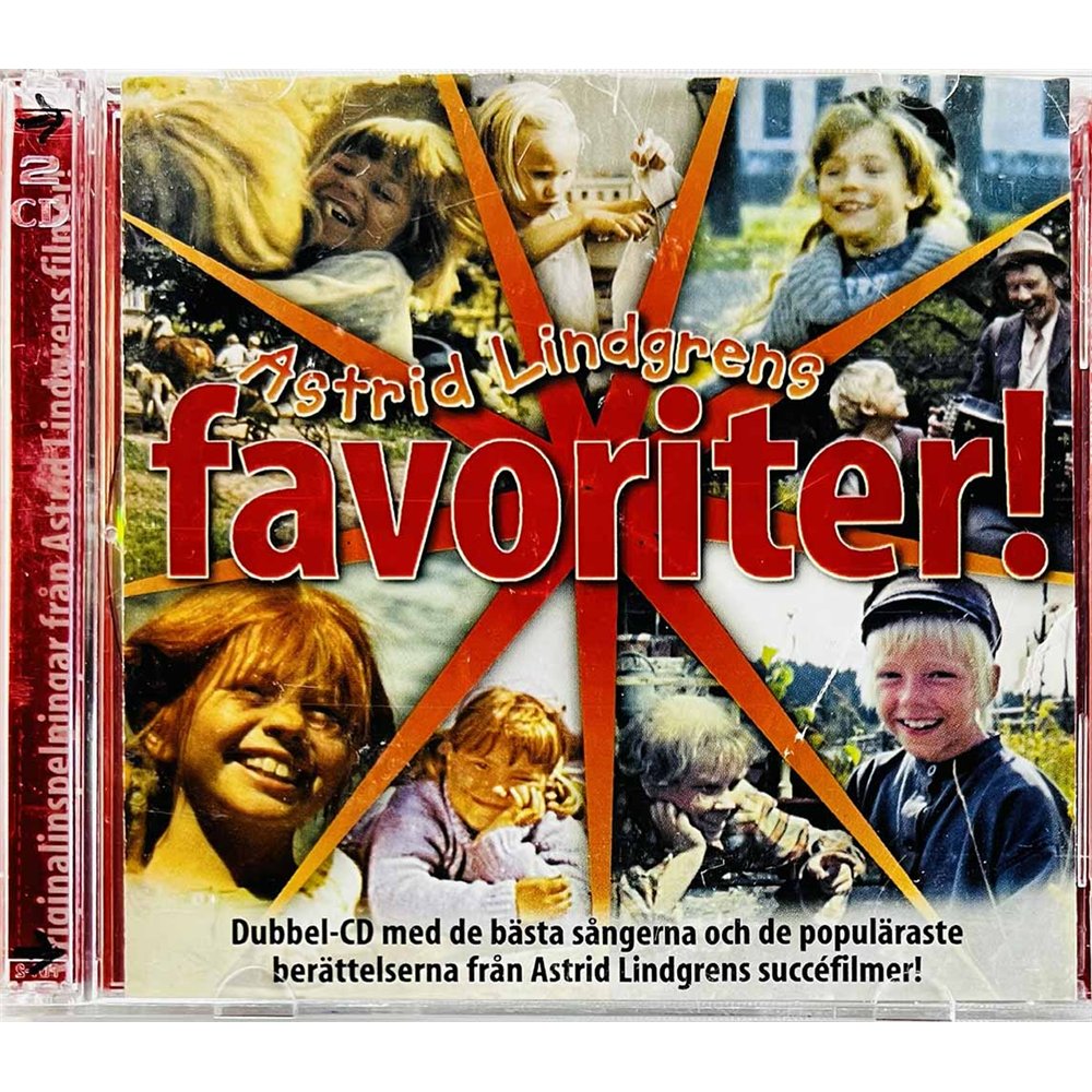 Lindgren Astrid  Käytetty CD Astrid Lindgrens Favoriter! 2CD  kansi VG+ levy G Käytetty CD