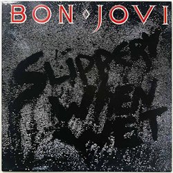 Bon Jovi LP Slippery when wet, 1986 Suomi-painos  kansi EX levy EX Käytetty LP