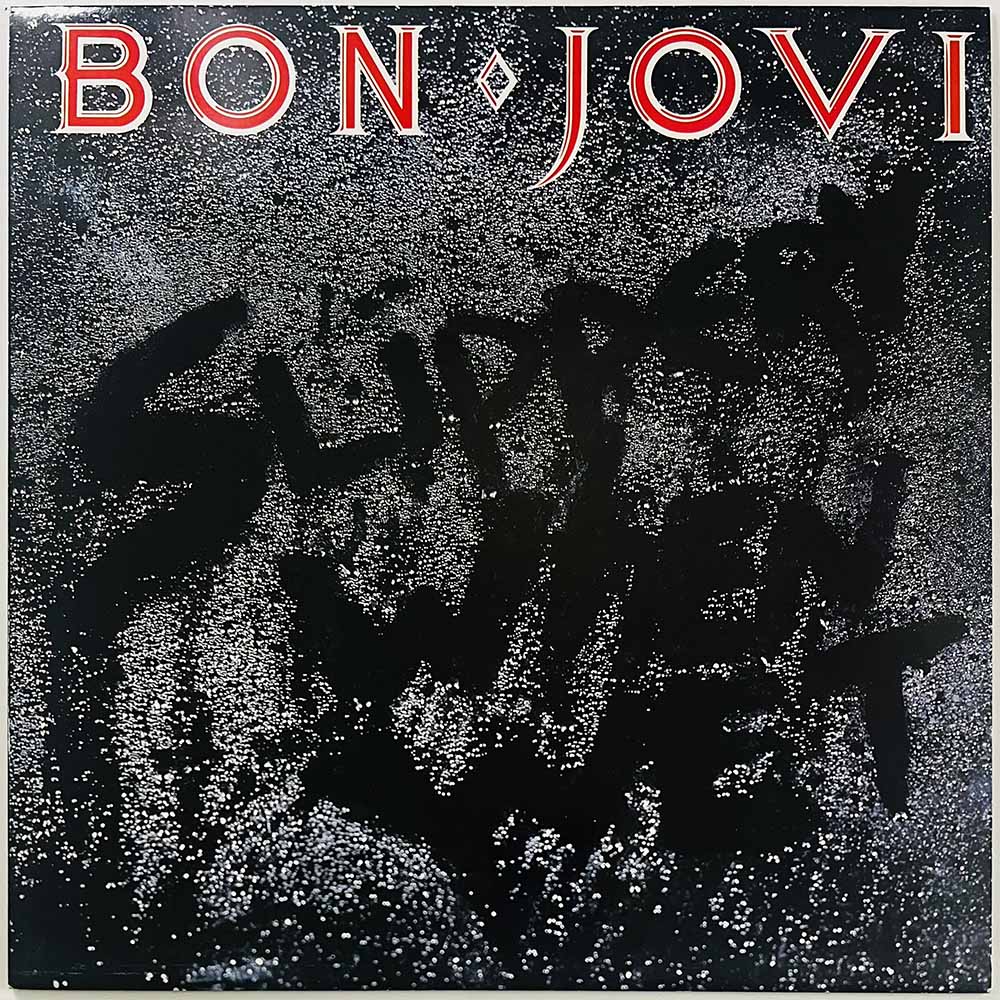 Bon Jovi LP Slippery when wet, 1986 Suomi-painos  kansi EX levy EX Käytetty LP