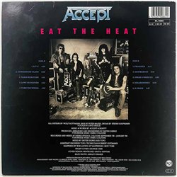 Accept LP Eat the heat  kansi EX- levy VG+ Käytetty LP