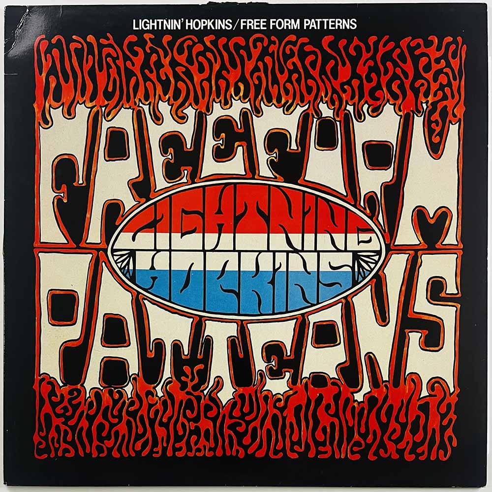 Lightnin’ Hopkins LP Free form patterns  kansi VG levy EX Käytetty LP