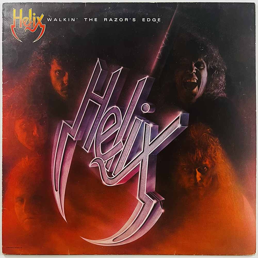 Helix LP Walkin' the razor's edge  kansi VG levy EX Käytetty LP