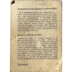 Suomalais-ruotsalainen taskutulkki: B. O. Sundman  kansi VG- sisäsivut VG- Käytetty kirja