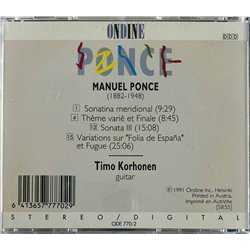 Korhonen Timo, Manuel Ponce 1991 ODE 770-2 Korhonen TimoWorks For Guitar CD Begagnat