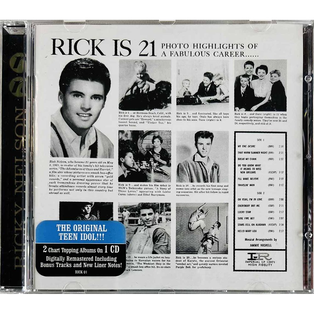 Nelson Ricky Käytetty CD Ricky / Ricky Nelson  kansi EX levy EX Käytetty CD