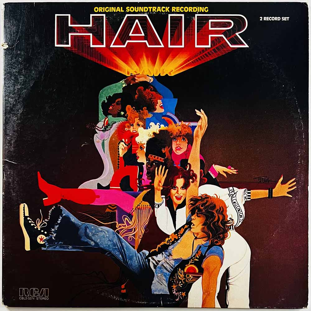 Original Soundtrack Galt MacDermot LP Hair 2LP  kansi VG+ levy VG+ Käytetty LP