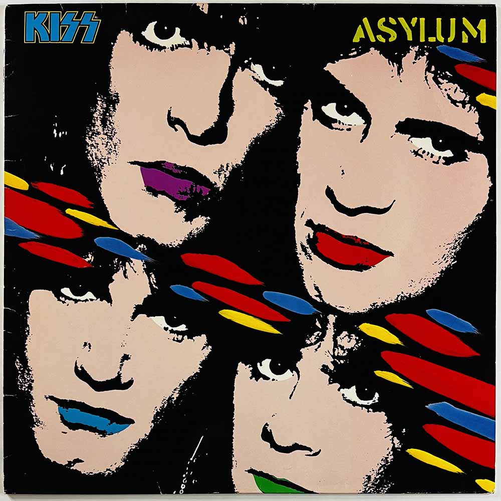 Kiss LP Asylum, Suomipainos  kansi EX- levy VG+ Käytetty LP
