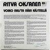 Oksanen Ritva LP Voiko naista näin käsitellä  kansi EX levy EX Käytetty LP