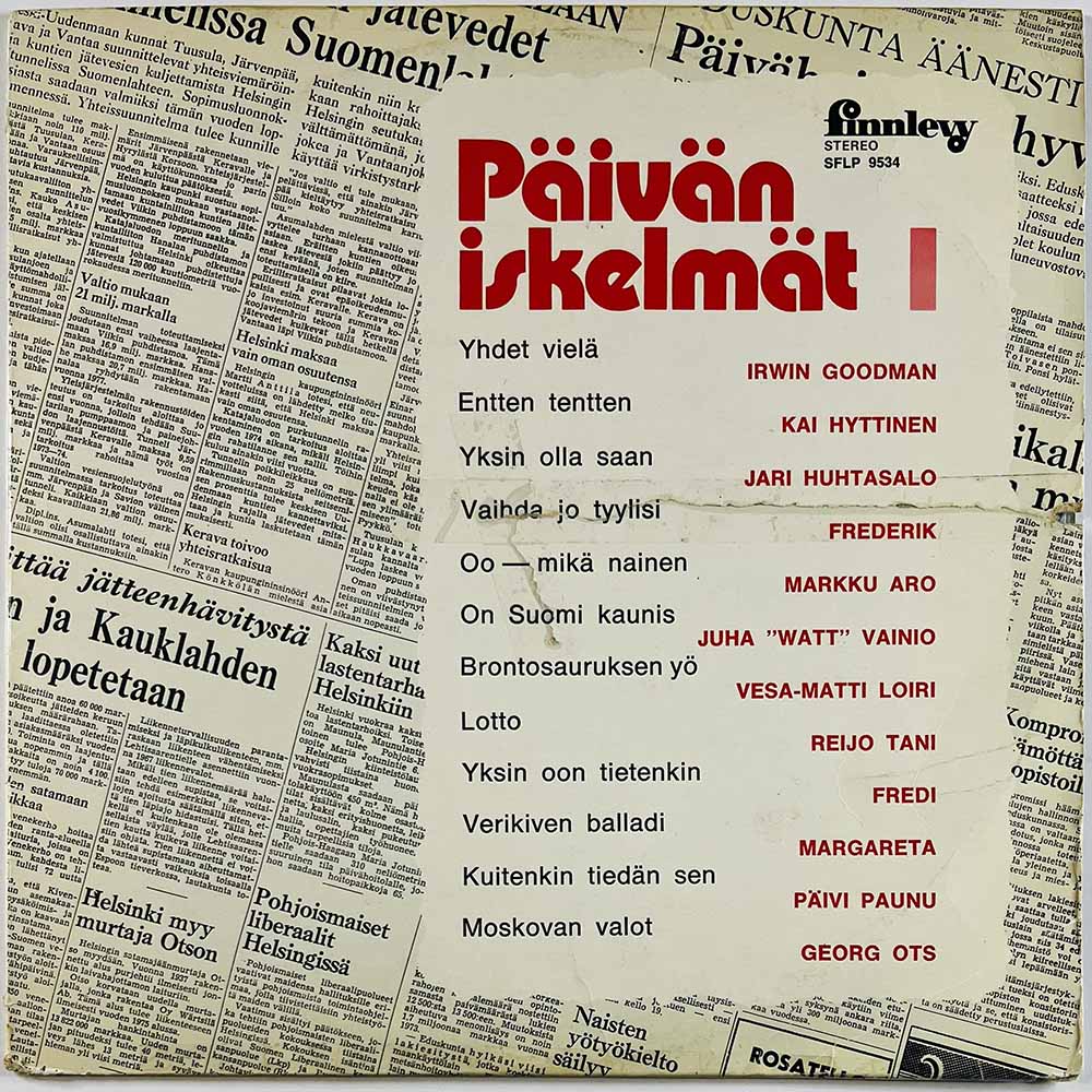 Reijo Tani, Jari Huhtasalo, Loiri, Pikkis LP Päivän iskelmät 1  kansi F levy EX- Käytetty LP
