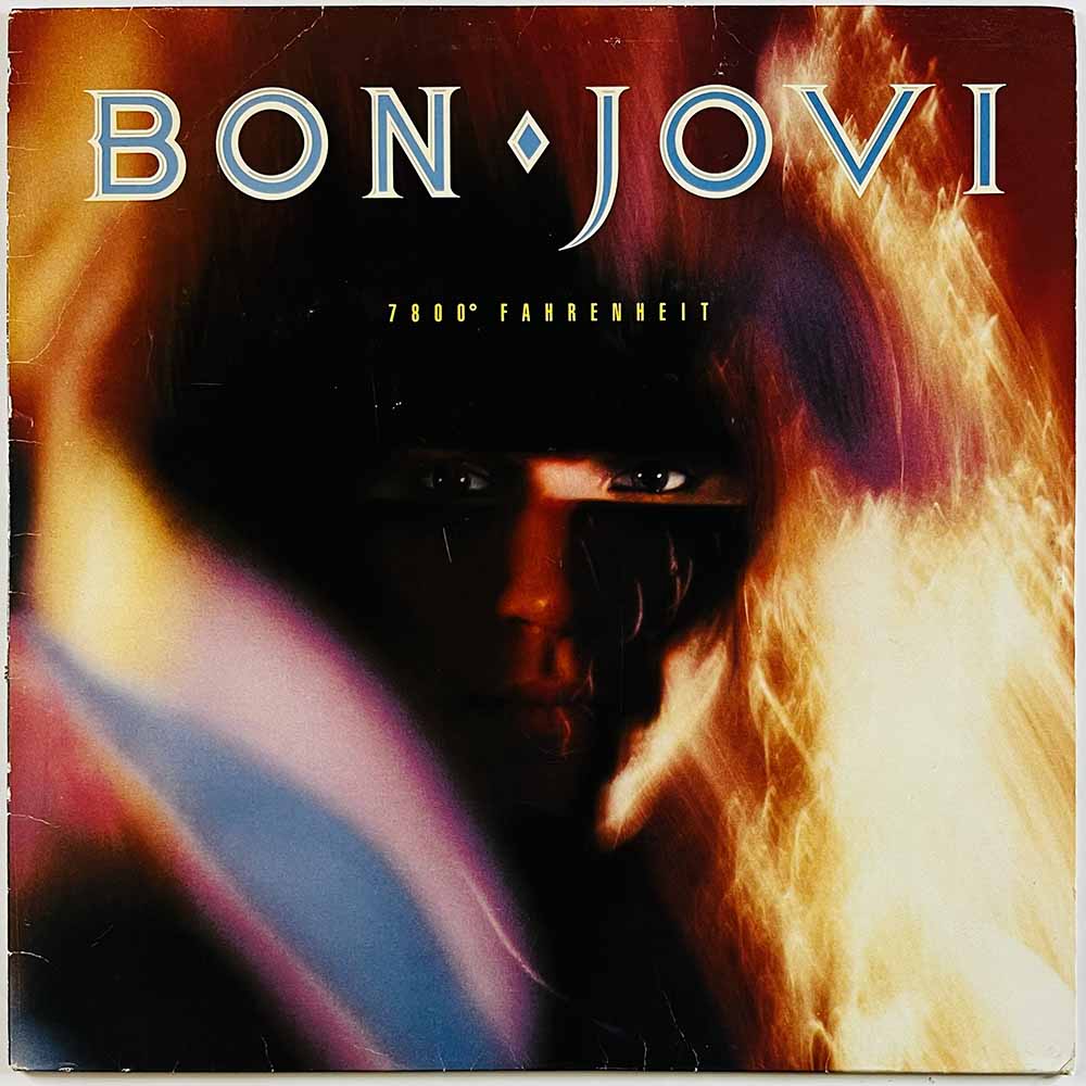 Bon Jovi LP 7800° Fahrenheit, Suomessa valmistettu  kansi VG levy EX- Käytetty LP