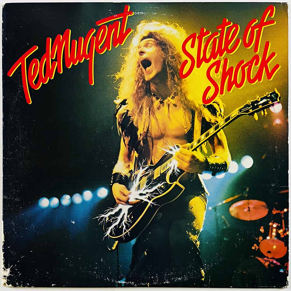 Nugent Ted LP State of Shock  kansi G+ levy EX- Käytetty LP