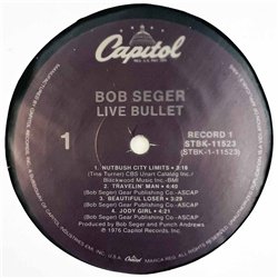 Bob Seger & the Silver Bullet Band LP Live Bullet 2LP  kansi EX levy EX Käytetty LP