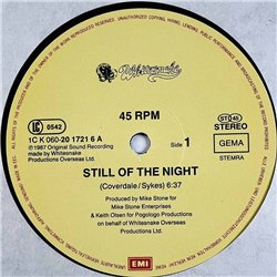 Whitesnake LP Still of the night, 12-inch maxi  kansi VG levy EX Käytetty LP